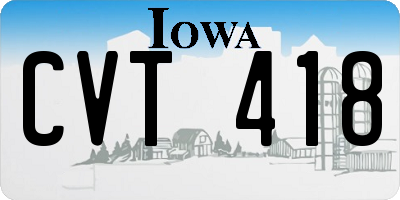 IA license plate CVT418
