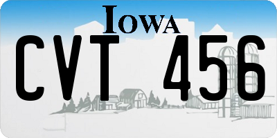 IA license plate CVT456