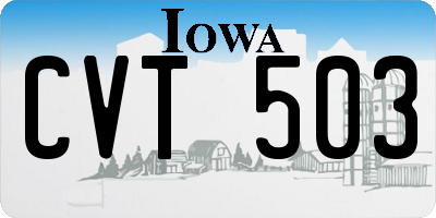 IA license plate CVT503