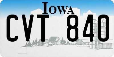 IA license plate CVT840