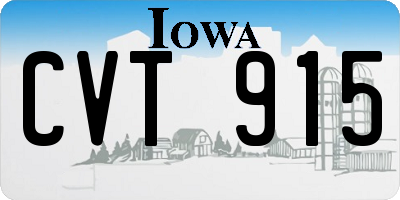 IA license plate CVT915