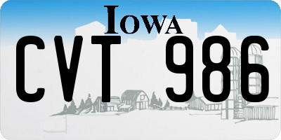 IA license plate CVT986