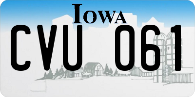 IA license plate CVU061