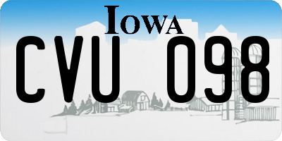 IA license plate CVU098