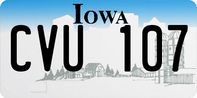 IA license plate CVU107