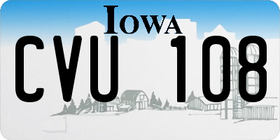 IA license plate CVU108