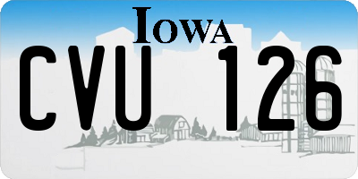 IA license plate CVU126