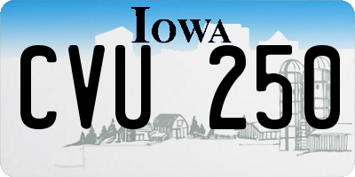 IA license plate CVU250