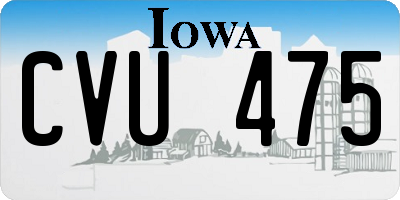 IA license plate CVU475