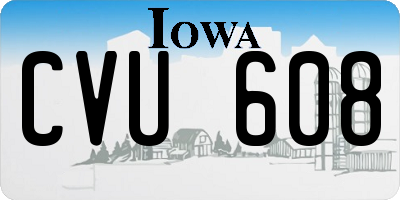 IA license plate CVU608
