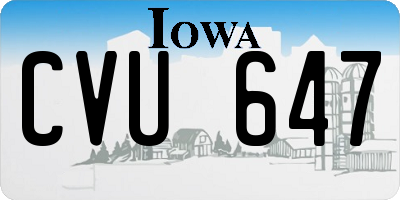 IA license plate CVU647