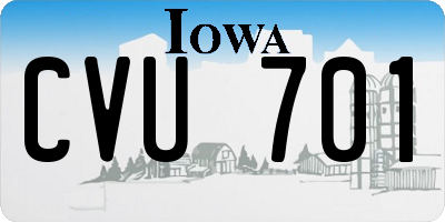 IA license plate CVU701