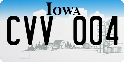 IA license plate CVV004