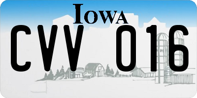 IA license plate CVV016