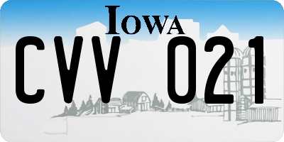 IA license plate CVV021