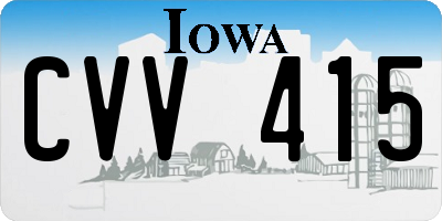 IA license plate CVV415