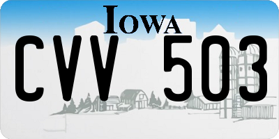 IA license plate CVV503