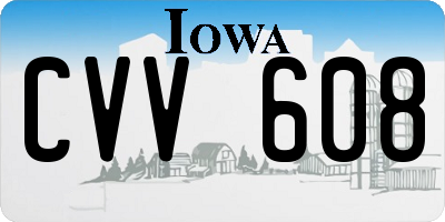 IA license plate CVV608
