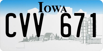 IA license plate CVV671