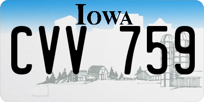 IA license plate CVV759
