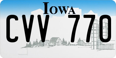 IA license plate CVV770