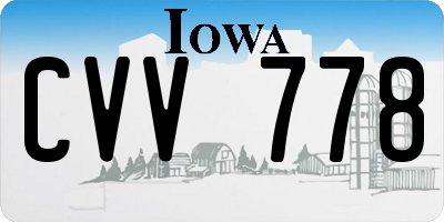 IA license plate CVV778