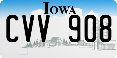 IA license plate CVV908
