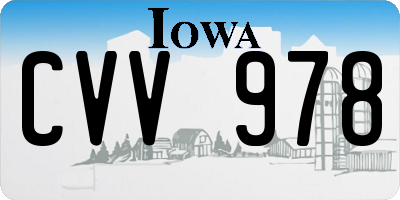 IA license plate CVV978