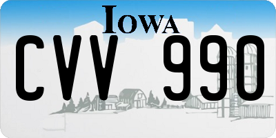IA license plate CVV990