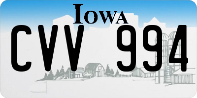 IA license plate CVV994