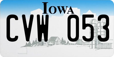 IA license plate CVW053