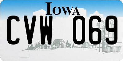 IA license plate CVW069