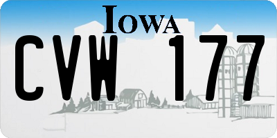 IA license plate CVW177