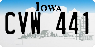 IA license plate CVW441