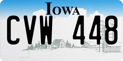 IA license plate CVW448