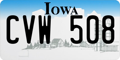 IA license plate CVW508