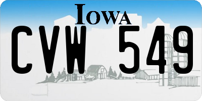IA license plate CVW549