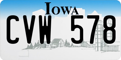 IA license plate CVW578