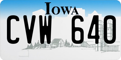 IA license plate CVW640