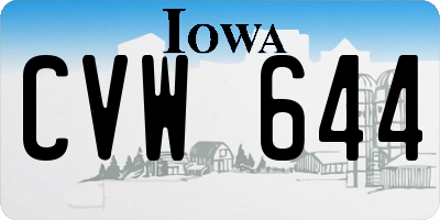 IA license plate CVW644