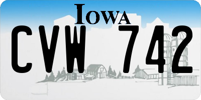 IA license plate CVW742