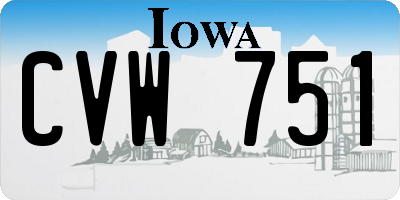 IA license plate CVW751