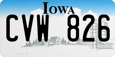 IA license plate CVW826