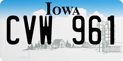 IA license plate CVW961