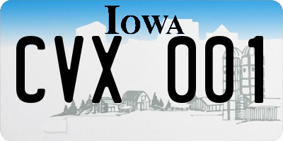 IA license plate CVX001