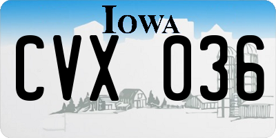 IA license plate CVX036