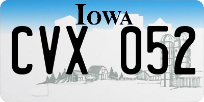 IA license plate CVX052