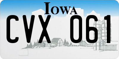 IA license plate CVX061