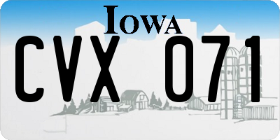 IA license plate CVX071