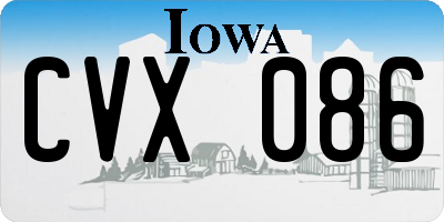 IA license plate CVX086